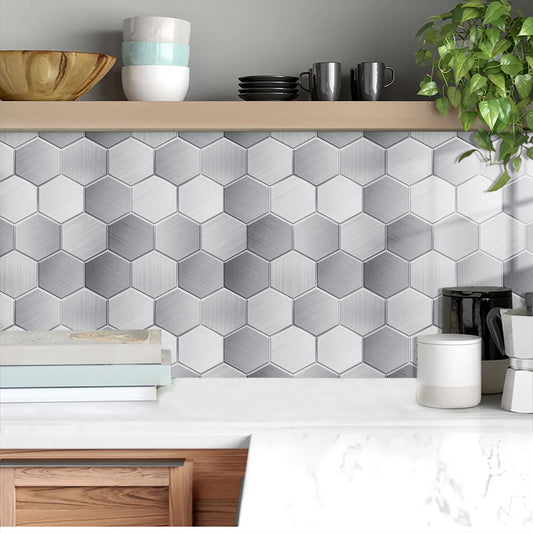 Hexagon Stick Kitchen Backsplash Tiles, Mosaic Tile Stickers Pvc Peel And Stick Backsplash Self Adhesive Decor For Kitchen Backsplash