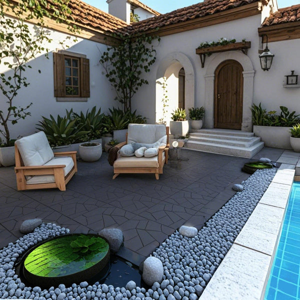 DIY Friendly, Easy To Clean Interlocking Deck Tiles, 11.8x11.8inch Patio Flooring 44 Pieces Per