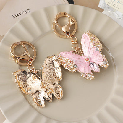 Dual Purpose Enamel Dripping Oil Coat Butterfly Brooch Keychain