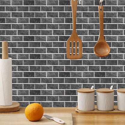 Dark Grey Textured PVC Self-adhesive Stone Marble Tiles With Smooth Surface And Waterproof