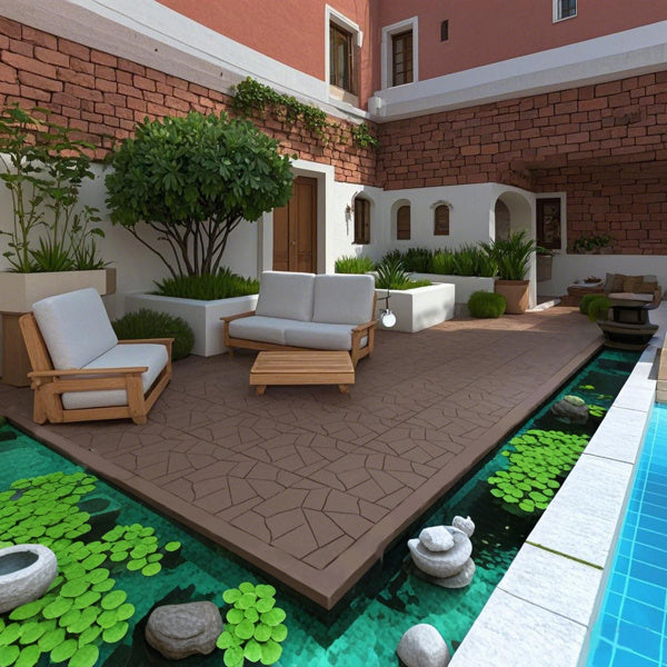 DIY Friendly, Easy To Clean Interlocking Deck Tiles, 11.8x11.8inch Patio Flooring 44 Pieces Per