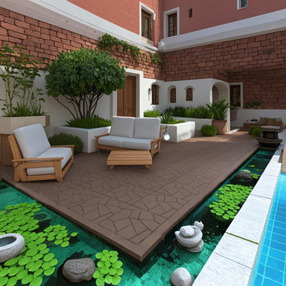 DIY Friendly, Easy To Clean Interlocking Deck Tiles, 11.8x11.8inch Patio Flooring 44 Pieces Per