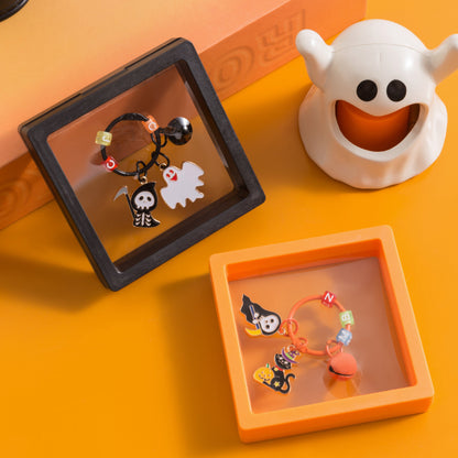 Ghost Kid Pumpkin Witch Hat Keychain Alloy