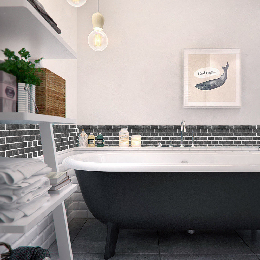 Dark Grey Textured PVC Self-adhesive Stone Marble Tiles With Smooth Surface And Waterproof