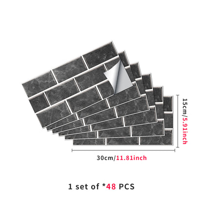 Dark Grey Textured PVC Self-adhesive Stone Marble Tiles With Smooth Surface And Waterproof