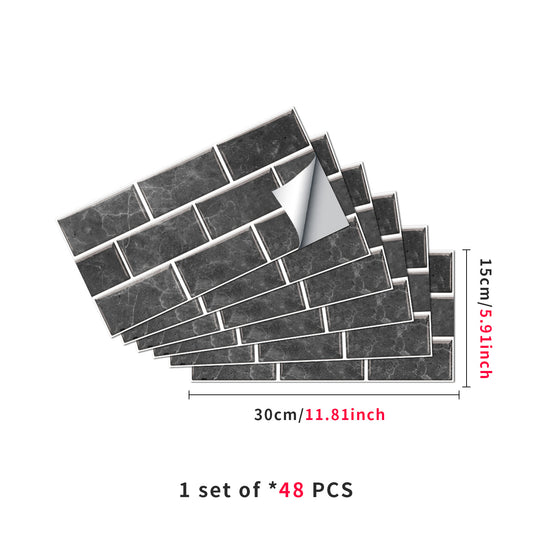 Dark Grey Textured PVC Self-adhesive Stone Marble Tiles With Smooth Surface And Waterproof