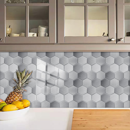 Hexagon Stick Kitchen Backsplash Tiles, Mosaic Tile Stickers Pvc Peel And Stick Backsplash Self Adhesive Decor For Kitchen Backsplash