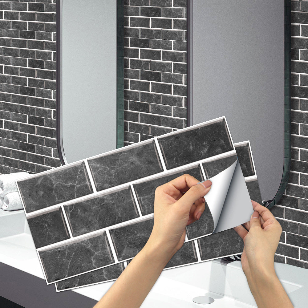 Dark Grey Textured PVC Self-adhesive Stone Marble Tiles With Smooth Surface And Waterproof