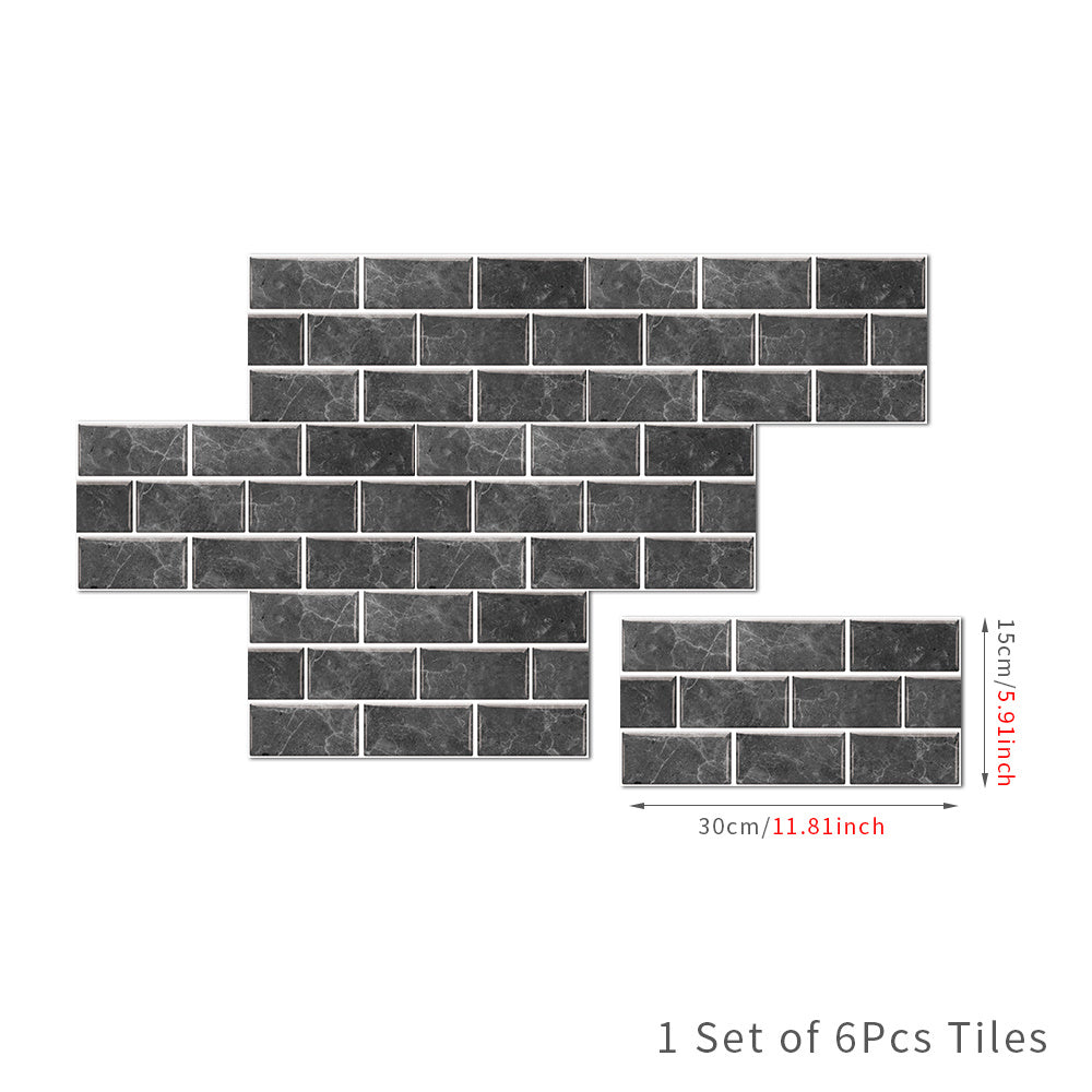 Dark Grey Textured PVC Self-adhesive Stone Marble Tiles With Smooth Surface And Waterproof