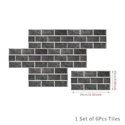 Dark Grey Textured PVC Self-adhesive Stone Marble Tiles With Smooth Surface And Waterproof