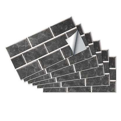 Dark Grey Textured PVC Self-adhesive Stone Marble Tiles With Smooth Surface And Waterproof