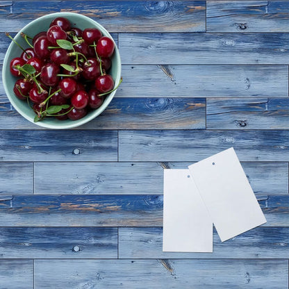 Blue Wood Grain Floor, Peel And Stick Floor Tiles, PVC Self-adhesive DIY Floor Removable Waterproof Tile Stickers