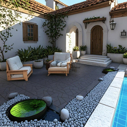 DIY Friendly, Easy To Clean Interlocking Deck Tiles, 11.8x11.8inch Patio Flooring 44 Pieces Per