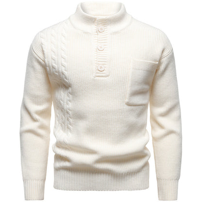 Men's Fashion British Henry Stand Collar Sweater